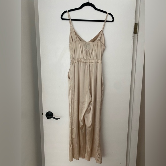 Kittenish - Champagne Silky Cowl Neck Jumpsuit - Picture 10 of 15